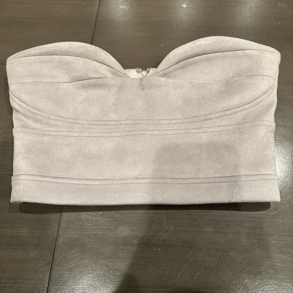Gray sueded tube top - beginning boutique